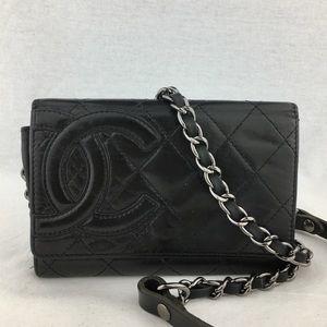 CHANEL Cambon Lambskin Wallet on Chain